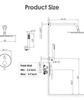 All In One Shower System With 8 Inch Rain Shower Head And Handheld Sprayer Wall Mounted Brushed Nickel Fixtures Pressure Balancing Valve Diverter High Flow Water Pressure Easy Install For A Spa Like Dope Shower Experience dimensions diagram and measurements
