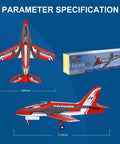 Top and side views of Rc Plane For Adults Gnarly EDF Jet With 80mm Ducted Fan, shown with box, labeled measurements in mm.