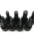 Nine Piece Torx Plus Six Point Impact Socket Set Three Inch Long Sockets One Half Inch Square Drive Drop Forged Black CRMO