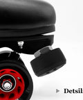 Close-up of Roller Skate Toe Stops Set With Adjustable Rubber Brakes for Quad Skates, showing durable black stop block.