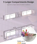Slick 9.5 Inch Acrylic Straw Organizer Clips Securely To Cabinet Doors With Extra Grippy Adhesive Strips Features sloped drainage base for 210 straws