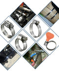 Butterfly Stainless Steel W2 Hose Clamps Pack Of 10 Adjustable Three Quarters Of An Inch To One And A Quarter Inch Range 9 mm Bandwidth