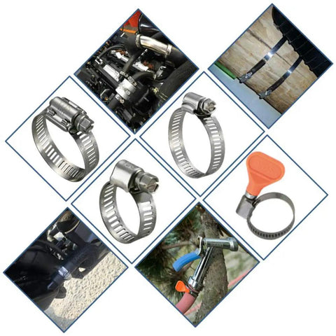 Butterfly Stainless Steel W2 Hose Clamps Pack Of 10 Adjustable Three Quarters Of An Inch To One And A Quarter Inch Range 9 mm Bandwidth