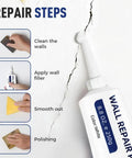 DIY Drywall Repair Kit With Scraper For Holes And Cracks Mending Wall Surfaces Fast And Easy shown in repair steps infographic
