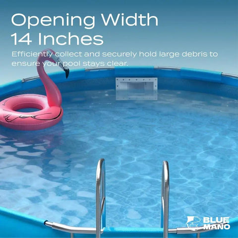 Wide Mouth Above Ground Pool Skimmer Kit Replacement For SP1091WM with 14 Inch Opening installed on pool wall