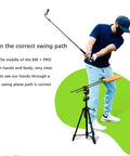 Golfer using Golf Swing Training Kit With Phone Holder Lightweight 360 Degree Alignment Sticks Tripod Stand For Practice