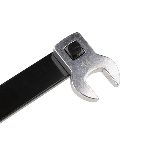 Close-up of a wrench from 8 Piece Serpentine Belt Tool Kit With 3/8 Inch Drive And 1/2 Inch Drive Belt Tensioner Wrench Set For Auto Engine Maintenance