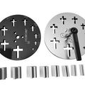Disc Cutter Cross Shape Set Of 9 Punches for Jewelry Making Pendant Forming Mold Dope Pro Grade SKH-9 Steel Jewelry Punches for Crafts