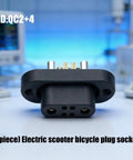 Electric Scooter Charging Connector Socket With Copper Pin Power Port And Insulated Housing For E-Bike Repair Parts Battery Plug Seat Inlet Power Interface Accessory, Built Tough Compact Durable Electric Bike Socket For Replacing Worn Chargers