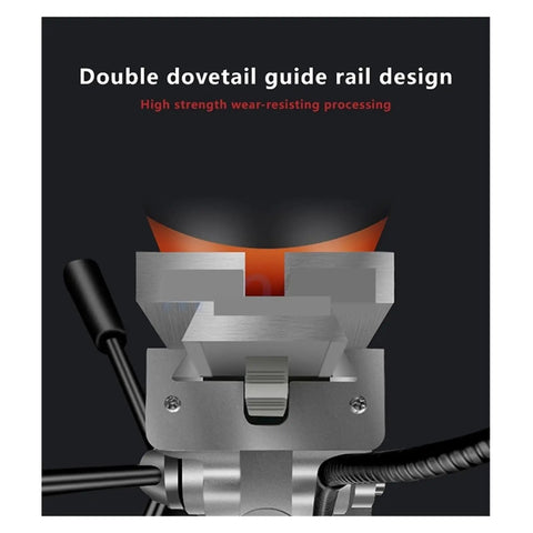 Double dovetail guide rail design of Pro Grade Magnetic Drill Press Variable Speed Bench Drilling Machine for precise alignment.