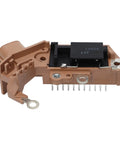 Top Notch Hella Durable Alternator Voltage Regulator And Brushes Rebuild Kit 2770075030 side view, brown plastic component with multiple pins.