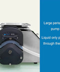 Heavy Duty Digital Liquid Filling Machine With Stainless Steel Housing Straight Up Hella Fast At 13 Liters Per Minute showcasing large peristaltic pump.