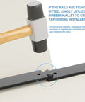Rubber mallet tapping track of Six Foot Sliding Barn Door Hardware Kit With 265 Lb Capacity Fits Doors Up To 36 Inches.