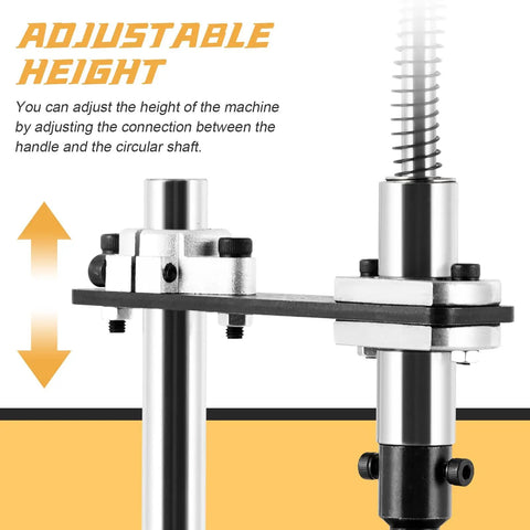 Adjustable height feature of Manual Tapping Machine With Bench Vise And 6 Taps, Vertical Tapping Tool For Metal Wood Plastic