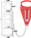 4 Pack Portable Door Lock And Door Stop Alarm Kit For Home Security And Travel Privacy Tool Free Install Keeps Bad Guys Out Ideal For Hotels Apartments And Dorm Rooms Easy Setup, showing dimensions and design details