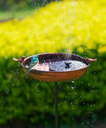 38 Inch Tall Outdoor Bird Bath On Stake With Detachable 11.2 Inch Basin, Vintage Copper Freestanding Birdbath For Garden Yard Patio