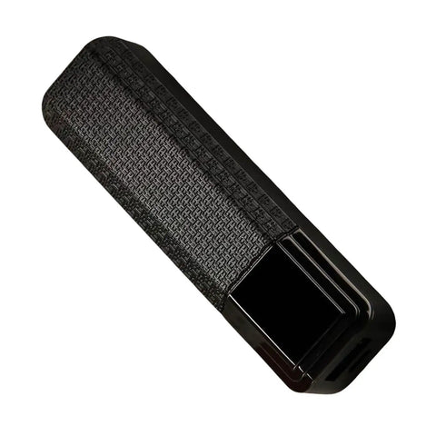 Rugged Solderless 18650 Battery Box With Usb Quick Charge Input Portable Power Supply Enclosure For Indoor Outdoor Adventures On The Fly Flat Top Cell Holder, black textured design.