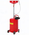 Sierra Squad 20 Gallon Waste Oil Drain Tank Portable Fluid Transfer Drum with adjustable funnel height and big wheels.