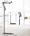 One Second Magnetic Bedside Phone Holder With Adjustable Arm For Laying Down Headboard Mount for iPhone with dimensions and features