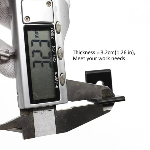 Check Out These 10 pcs Of Heavy Duty Aluminum Extrusion Profiles And Corner Brackets That Are Super Durable And Perfect For Any Wild Project or Cool Build.. Digital caliper measuring thickness of aluminum brackets at 3.2 cm.