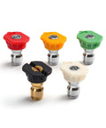 AstroAI pressure washer nozzle tips set, 5-pack with 1/4-inch quick-connect, color-coded nozzles, front view