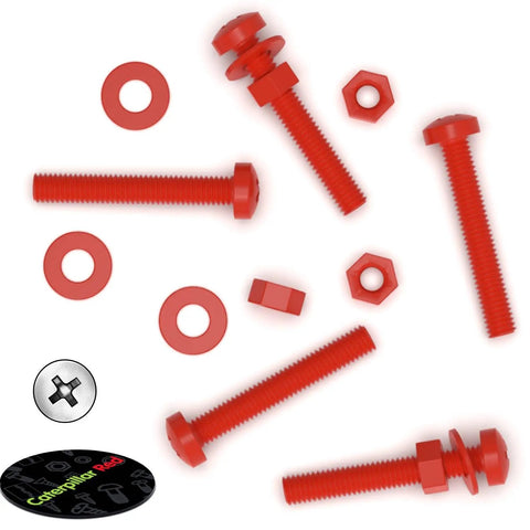 Heavy Duty Red Polypropylene Pan Head Cross Drive Plastic Screws And Bolts Fasteners M3 X 20 Millimeters with nuts and washers