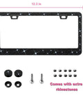 Sparkly Black License Plate Frame With Over 1200 14 Facets Crystal Rhinestones Bedazzled Glass Diamonds Scratch Guard Edges