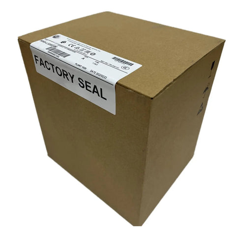 5069 L46ERMW PLC Module With Controller For Industrial Automation Built To Handle Heavy Duty Tasks Plug And Play Ready To Roll One Year Warranty Ideal For Small To Large Automation Projects And Control Systems, brown cardboard box with factory seal label