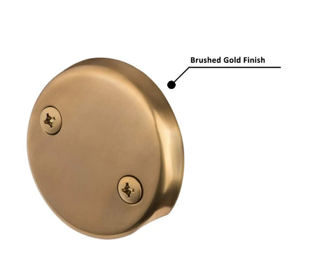 Tip Toe Bathtub Drain Trim Set With Two Hole Overflow Faceplate Replacement Bath Drain Kit Brushed Gold Finish