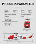 Goosky E2 UH-1Y RC Helicopter With GPS Auto Stabilization 2.4G 6CH dual brushless dimensions and weight chart