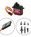 Dope 4 Pack Micro Servo Motors 9G Geared RC Servos with connector and accessories for DIY Robots and RC Projects, MG90S model shown