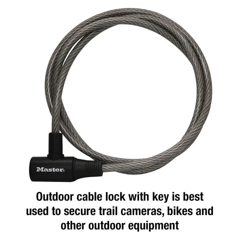 Coiled 6 Ft Bike Cable Lock Keyed Security Cable For Bikes And Outdoor Gear, Built To Last Heavy Duty Steel Cable Lock For Trails, Keyed