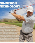 Golfer using 357 Fairway Hybrid 21 Degree Loft For Seniors Right Handed Delivers Distance Of A 3 Wood With The Ease Of A 7 Wood