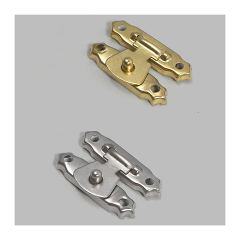 10 Piece Hasp Latch Set For Wooden Storage Boxes Jewelry Chests And Suitcases With Antique Bronze Silvery Finish shown