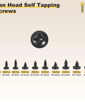 Heavy Duty 304 Stainless Steel Phillips Pan Head Self Tapping Screw Assortment Kit 1000 Pieces M1 To M1.7 displayed in sizes.