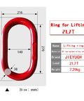 Oblong Master Link Heavy Duty Lifting Ring Grade 80 Alloy Steel For Rigging And Hoisting, Anti Rotation Oval Design, dimensions displayed
