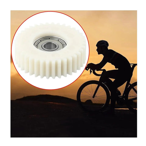 3 Piece Nylon Helical Planetary Gear Set With 8mm Bearings For E Bike Motors Durable White 36T Gear Kit Replacement shown in silhouette