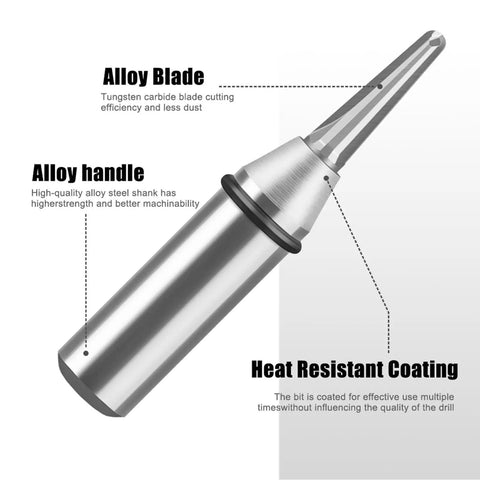 Cool Pro Carbide Router Bit With Tapered Ball Nose For Woodworking pros, 1/2 Inch Shank showing alloy blade and handle features.