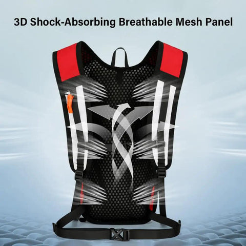 All Terrain Hydration Backpack With 2L Water Bladder Lightweight Outdoor Pack built for trail running with breathable mesh panel