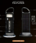 Rechargeable Solar Powered Flashlight Lantern For Camping And Outdoors USB And Solar Charging Emergency Power Bank detail view