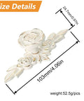 Euro Rose Cabinet Knobs With Backplates 2 Pack Vintage Zinc Alloy Handles With Retro Vibe For Wardrobe And Dresser Ivory White Drawer Pulls With Gold Edge Durable Build And Easy Install Includes Mounting Screws with dimensions and weight displayed