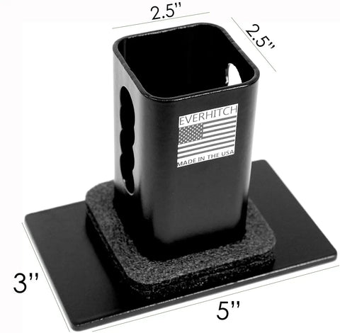 5x3 Inch American Black Flag Metal Hitch Cover For 2.5 Inch Receiver Durable Carbon Steel Body With Stainless Steel Emblem Hitch Pin Included Off Road Ready Trailer Accessory