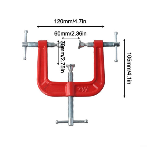 Hardcore Heavy Duty Three Way G Clamp With No Sweat Quick Release Iron Design For Woodworking And Carpenters delivering secure grip, 120mm.
