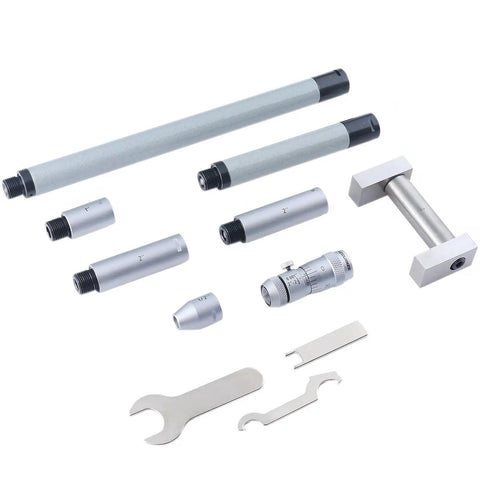 Inside Micrometers Set 2 To 20 Inches With 0.001 Inch Increments And Flexible Extension Rods For A Wide Measuring Range Includes Zero Setting Caliper Gauge For Fast Dead On Readings