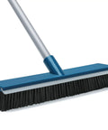 16 Inch Push Broom With Rubber Squeegee And 58 Inch Long Handle 2 In 1 Heavy Duty Outdoor Broom For Deck Patio Garage Warehouse Driveway And Concrete Floors Cleaning Grime Busting
