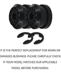 Shift Linkage Bushing Kit For Dodge Ram 1500 2500 3500, black plastic 2-piece shifter cable bushings with E-clips