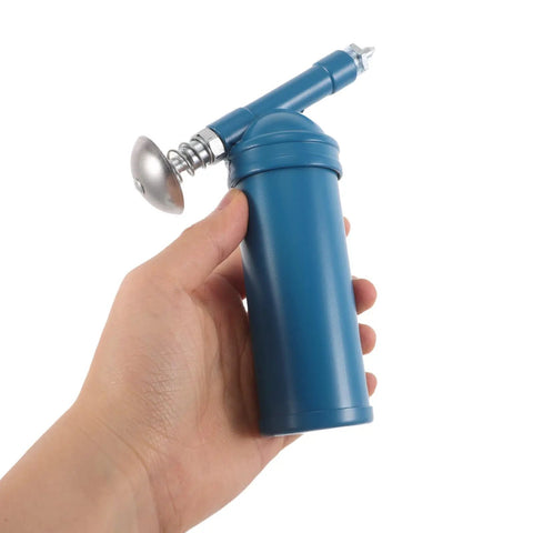 Mini Manual Grease Gun 80cc With Lock On Coupler And Precision Nozzle For Excavators Cars And Industrial Equipment Sky Blue