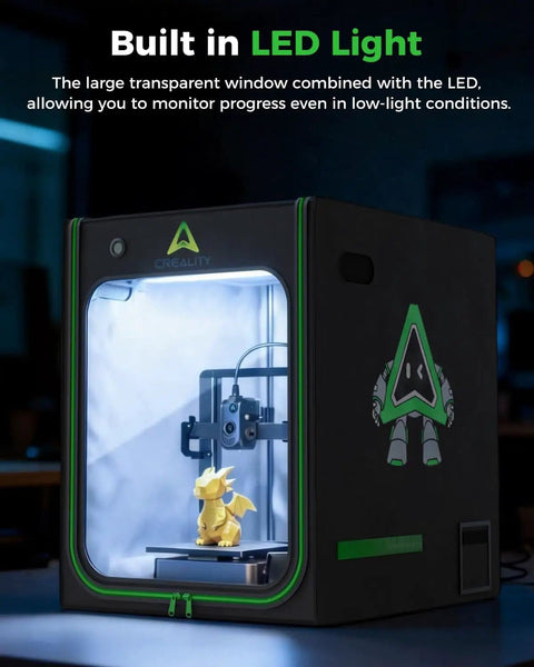 Led Lighting 3D Printer Enclosure Built To Last With Constant Temperature Fireproof And Dustproof Protective Cover 520x600x720mm