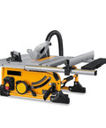 Badass Compact 8 Inch Portable Table Saw With Advanced Dust Catcher Rigid Metal Roll Cage features smooth precision guide rail.
