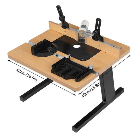 Solid Build Router Table With Heavy Duty Stand And Adjustable Fence Premium Mdf Workbench features precise edge profiling setup.